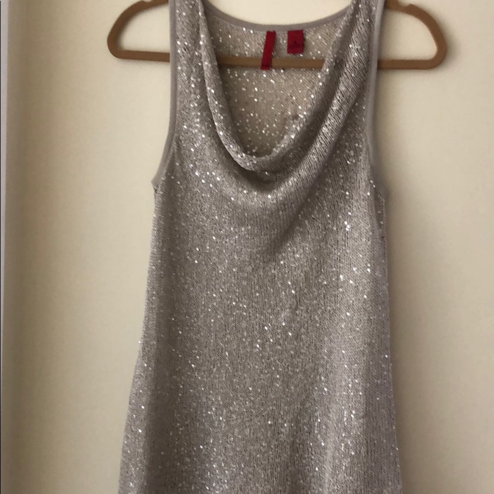 Tan knit elegant tank - perfect for holiday